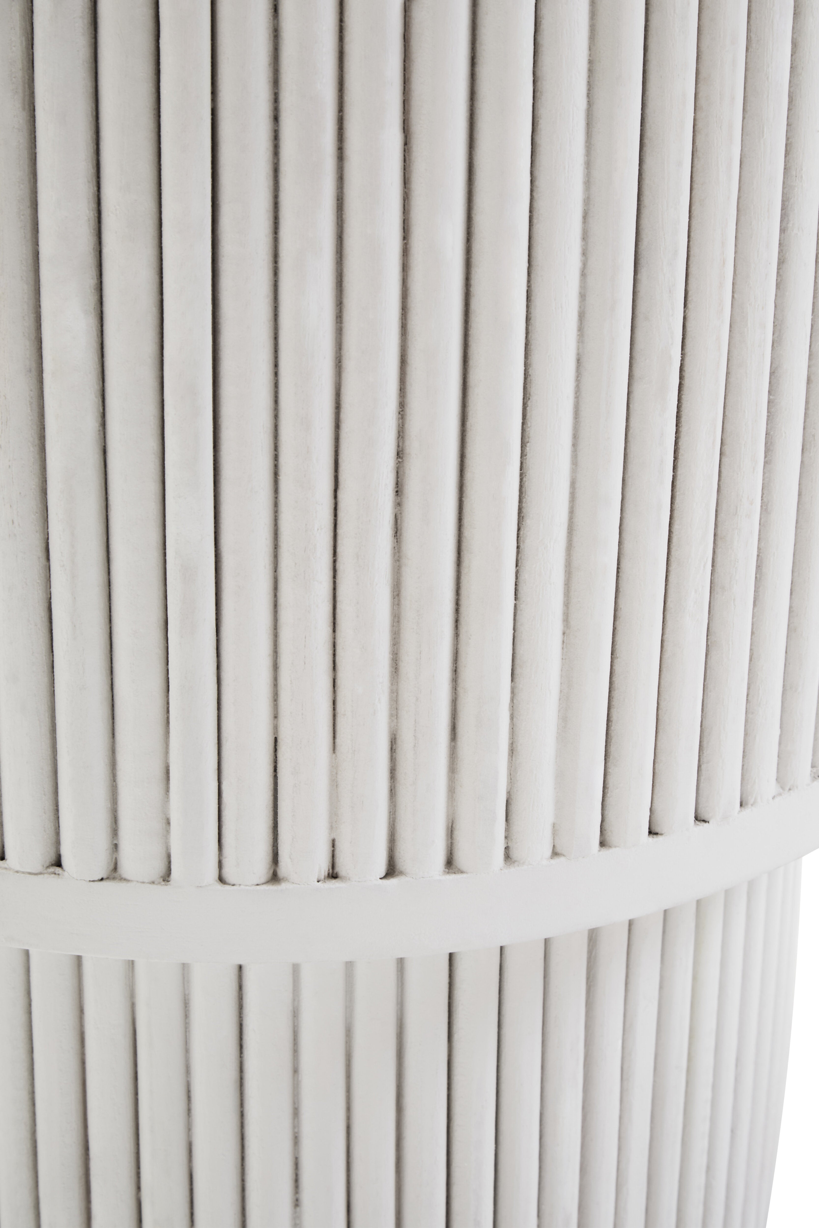 Lentigo Whitewash Mango Wood Ribbed Side Table